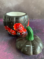 Amanita Hand Painted Ceramic Pumpkin Trinket Box