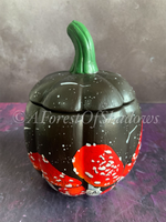 Amanita Hand Painted Ceramic Pumpkin Trinket Box