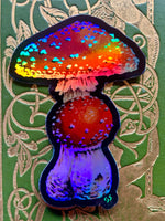 Amanita Muscaria Holographic Sticker
