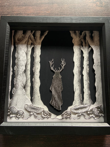 Horned God Paper Cut Box Frame