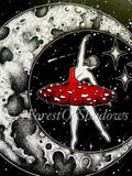 Two Pack Mushroom A5 Art Prints, moon art, Amanita art, mushroom art, fungi art